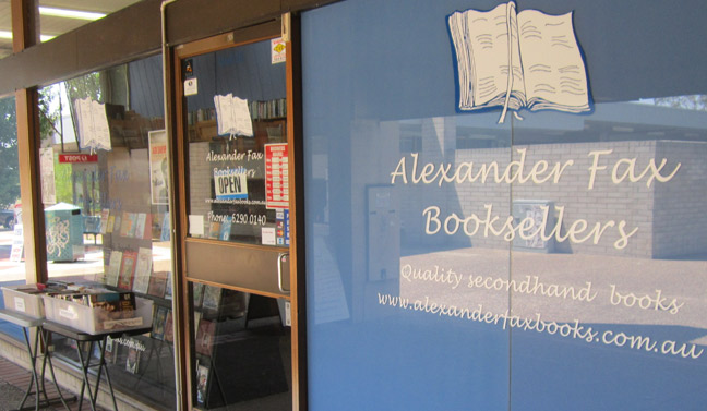 Alexander Fax Booksellers Shopfront