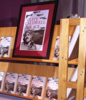 Book display at the Clive Caldwell Air Ace launch  